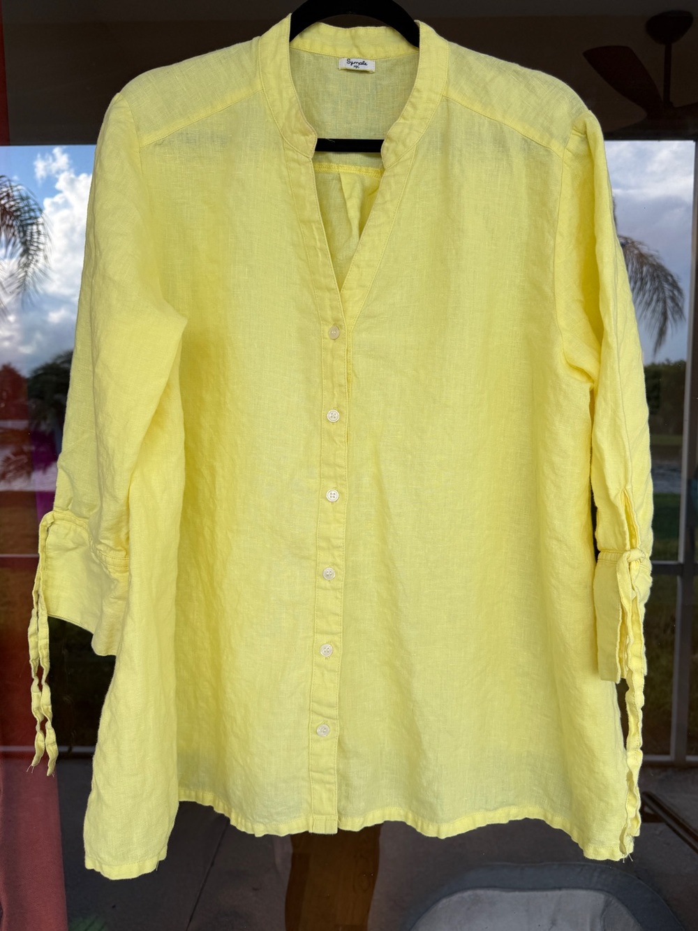 👉🏼LIKE NEW👈🏼 Gorgeous Yellow Linen Button Down Top by SYMPLE NYC Orig. $89